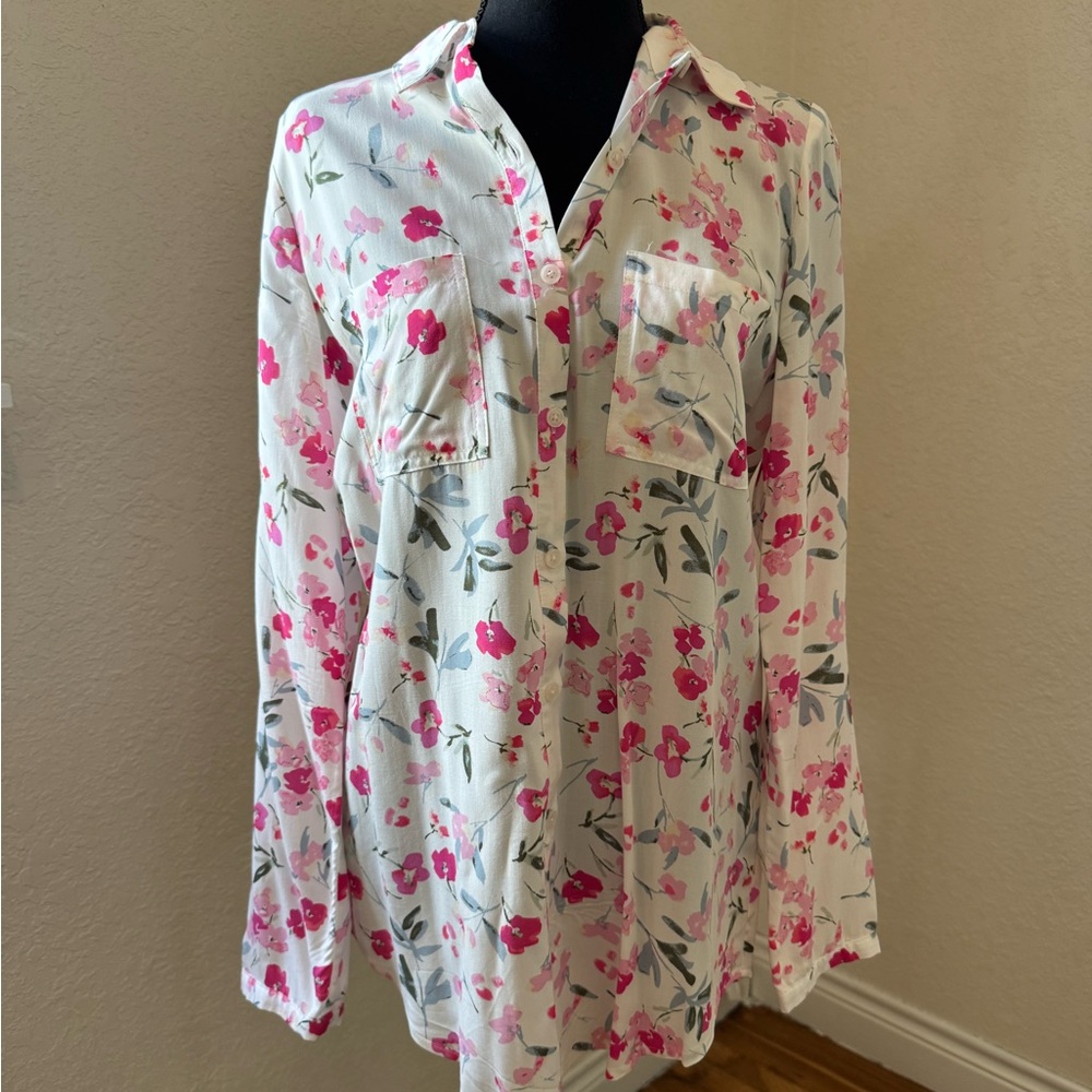 Joules Floral Button Down Blouse